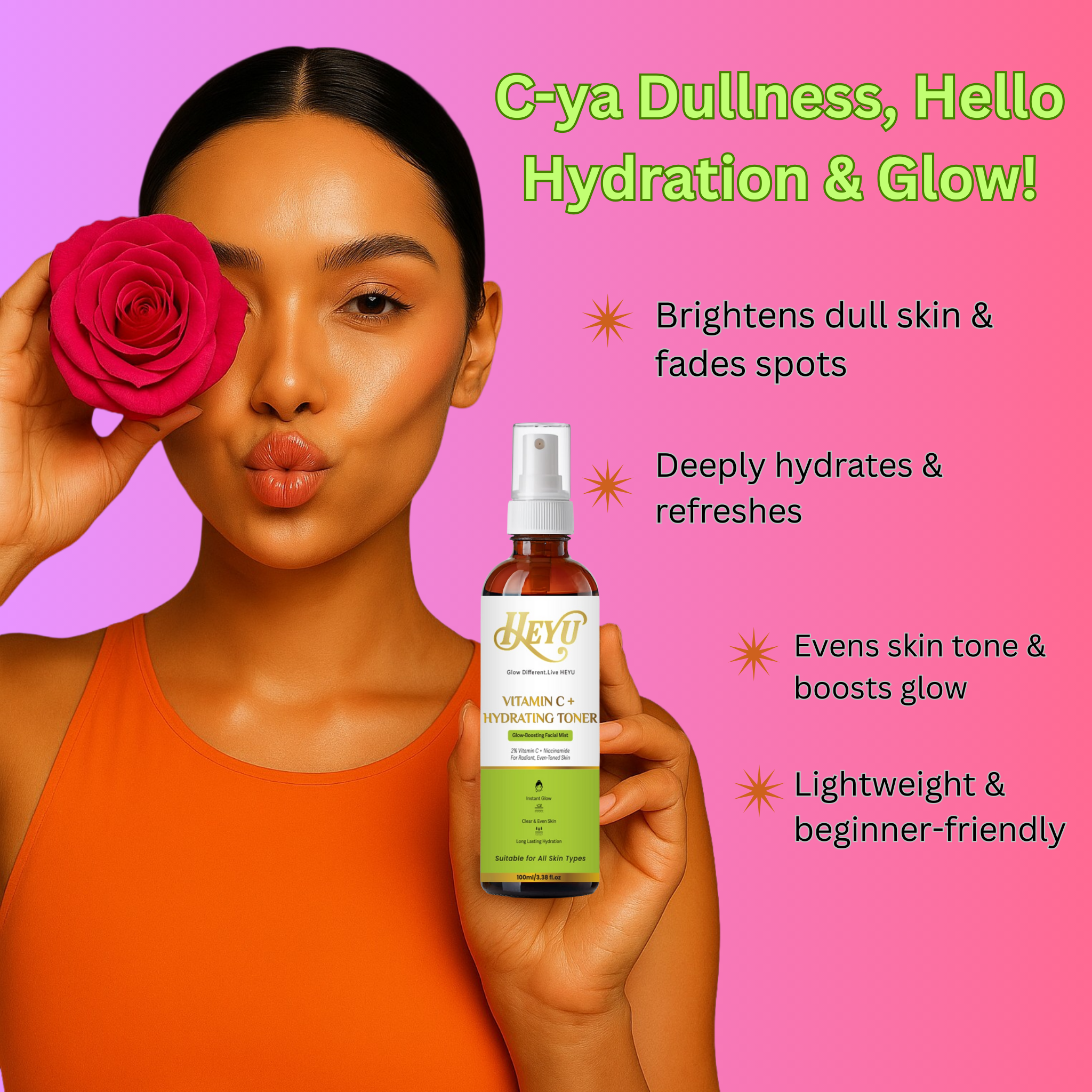 Vitamin C + Hydrating Toner with Rose Water – 100ml